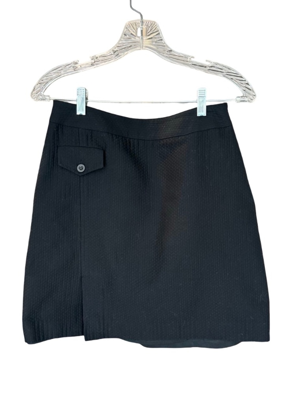 J. McLaughlin Cotton Jacquard Lined Pencil Skirt Knee Midi Black Size 4